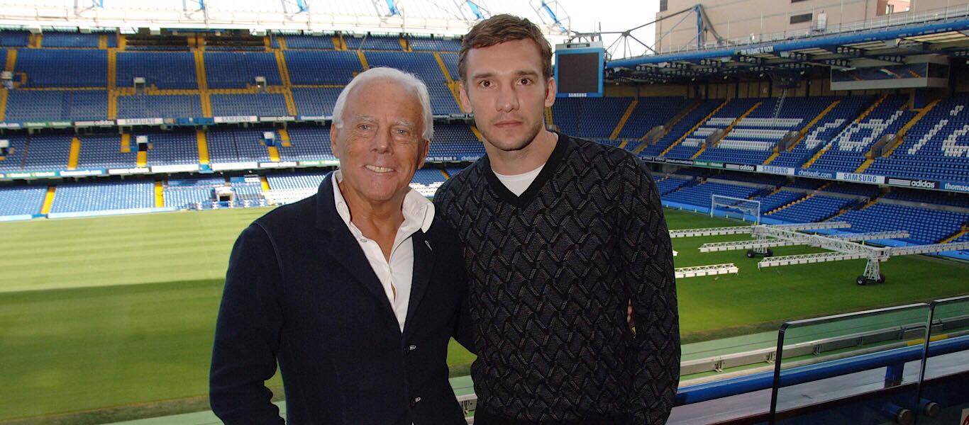 Giorgio Armani e Andriy Shevchenko
