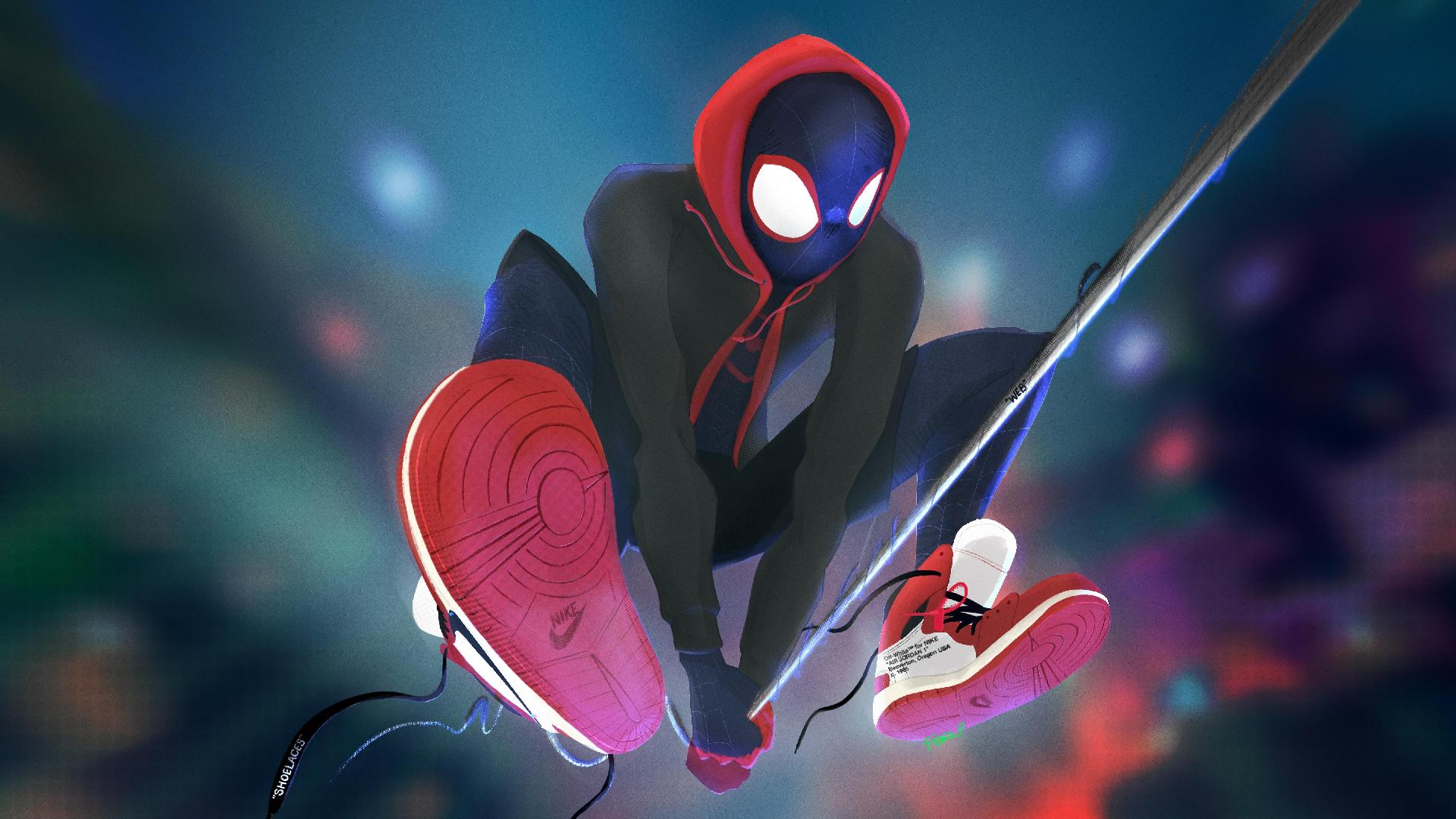 Il nuovo Spiderman indossando le Air Jordan 1